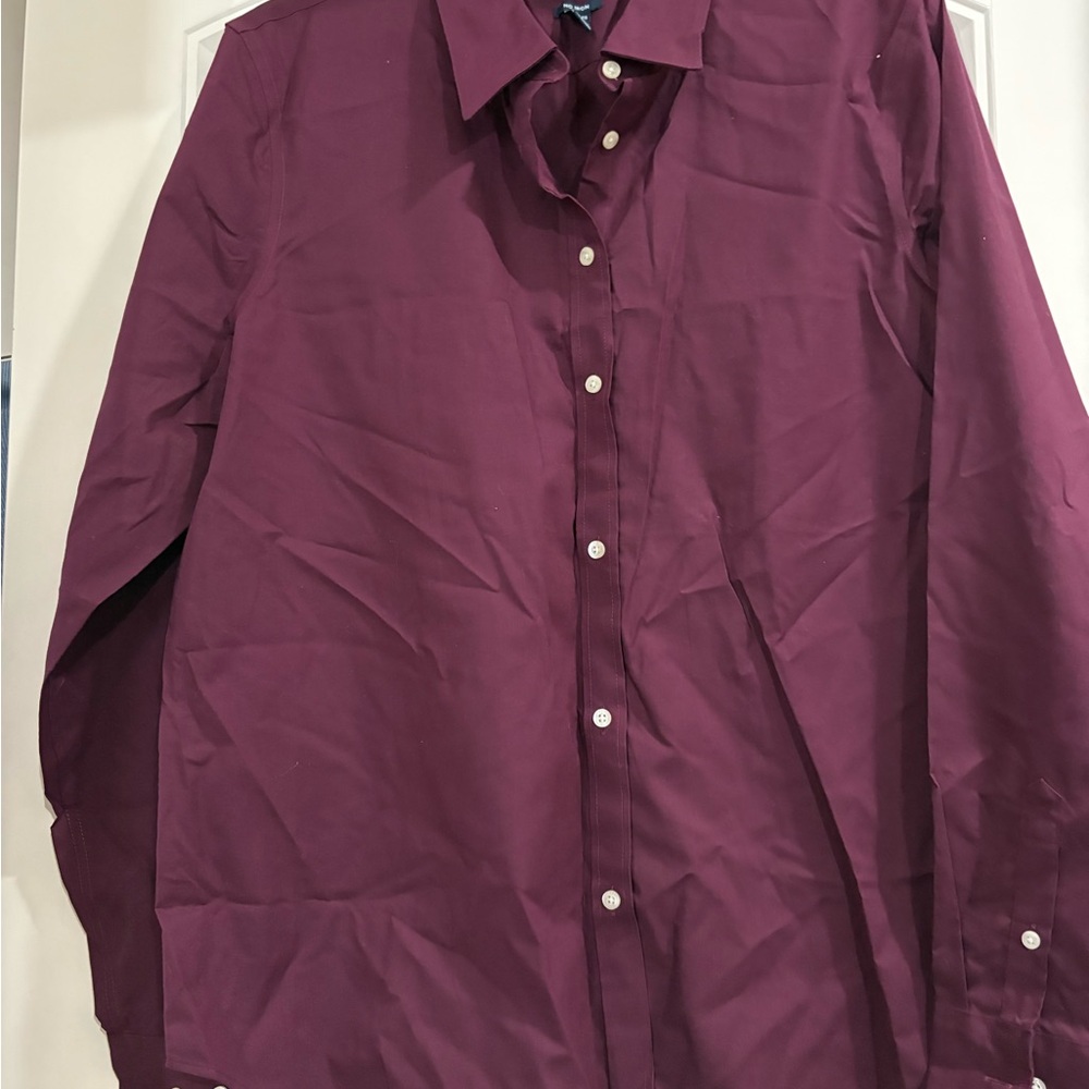 Chaps Women's Burgundy Button Down Shirt